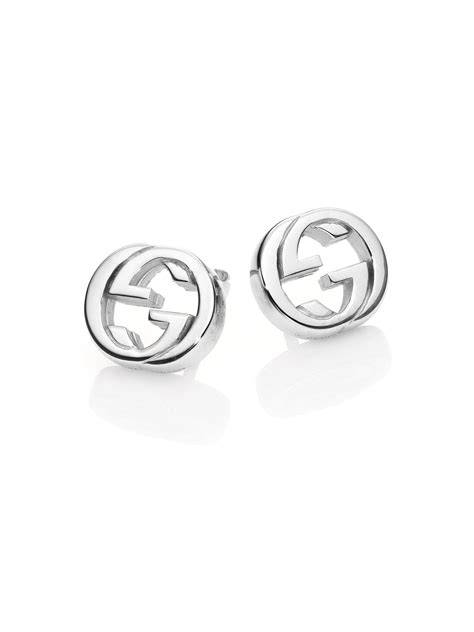 gucci interlocking g earrings silver|gucci silver dangling earrings.